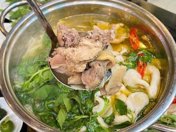 Lẩu gà lá é tại Nhà Hàng Nguyễn Gia Trang không chỉ mang hương vị Đà Lạt mà còn đa dạng với nhiều món ngon khác